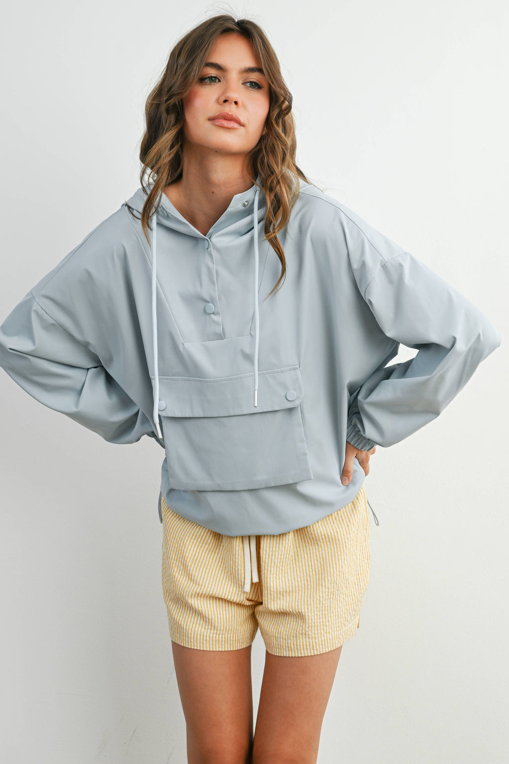 Hooded Pullover Long Sleeve Jacket - BMT7971