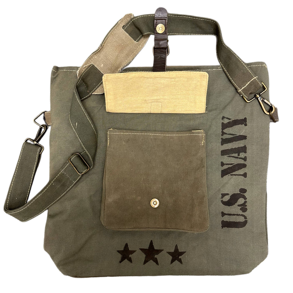 US Navy Unisex Recycled Military Tent Crossbody