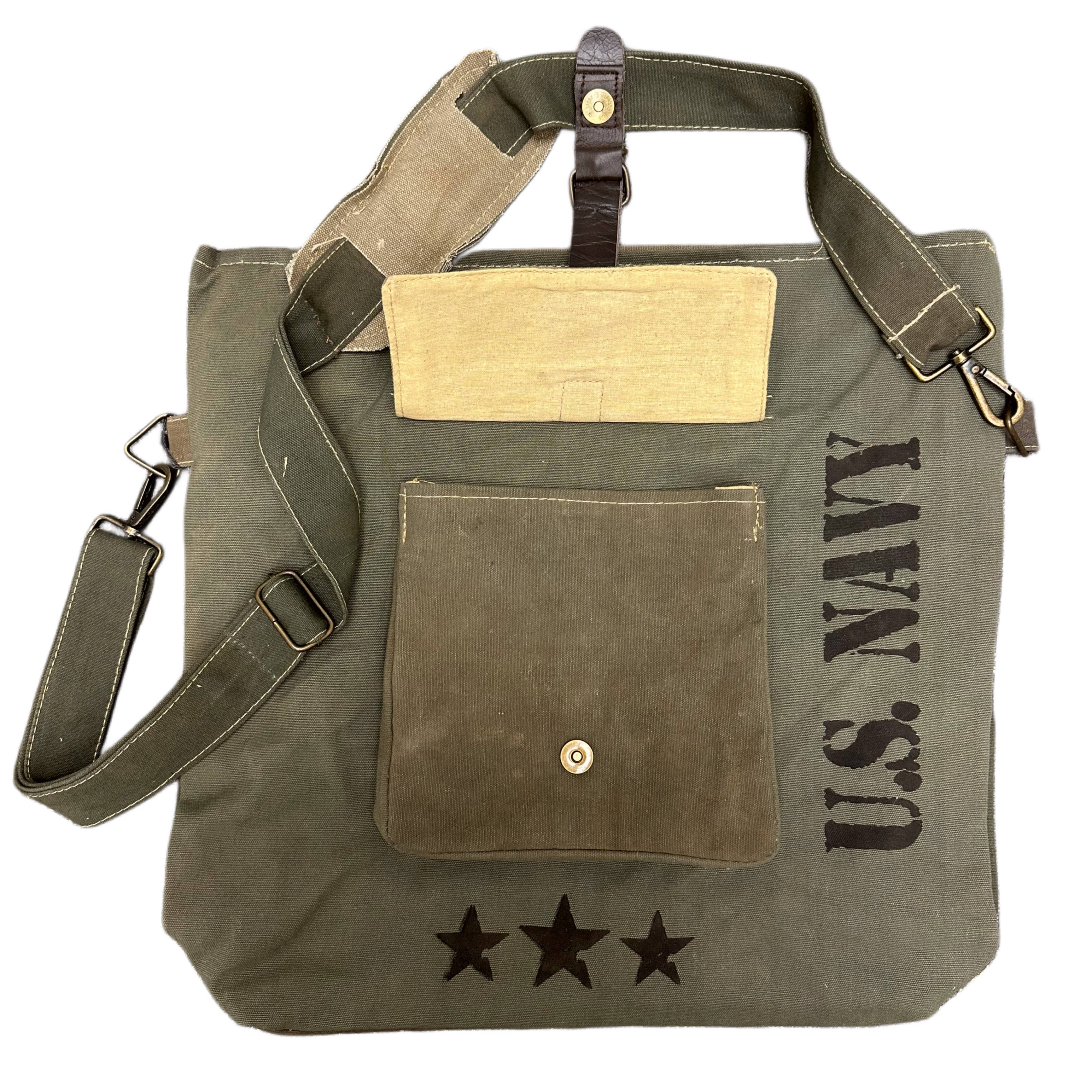 US Navy Unisex Recycled Military Tent Crossbody