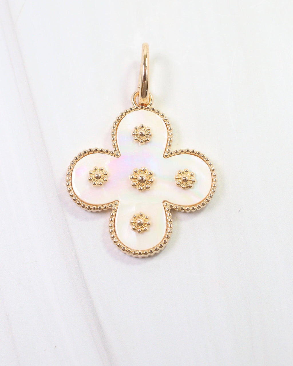 Joanie Clover Charm Mother Of Pearl