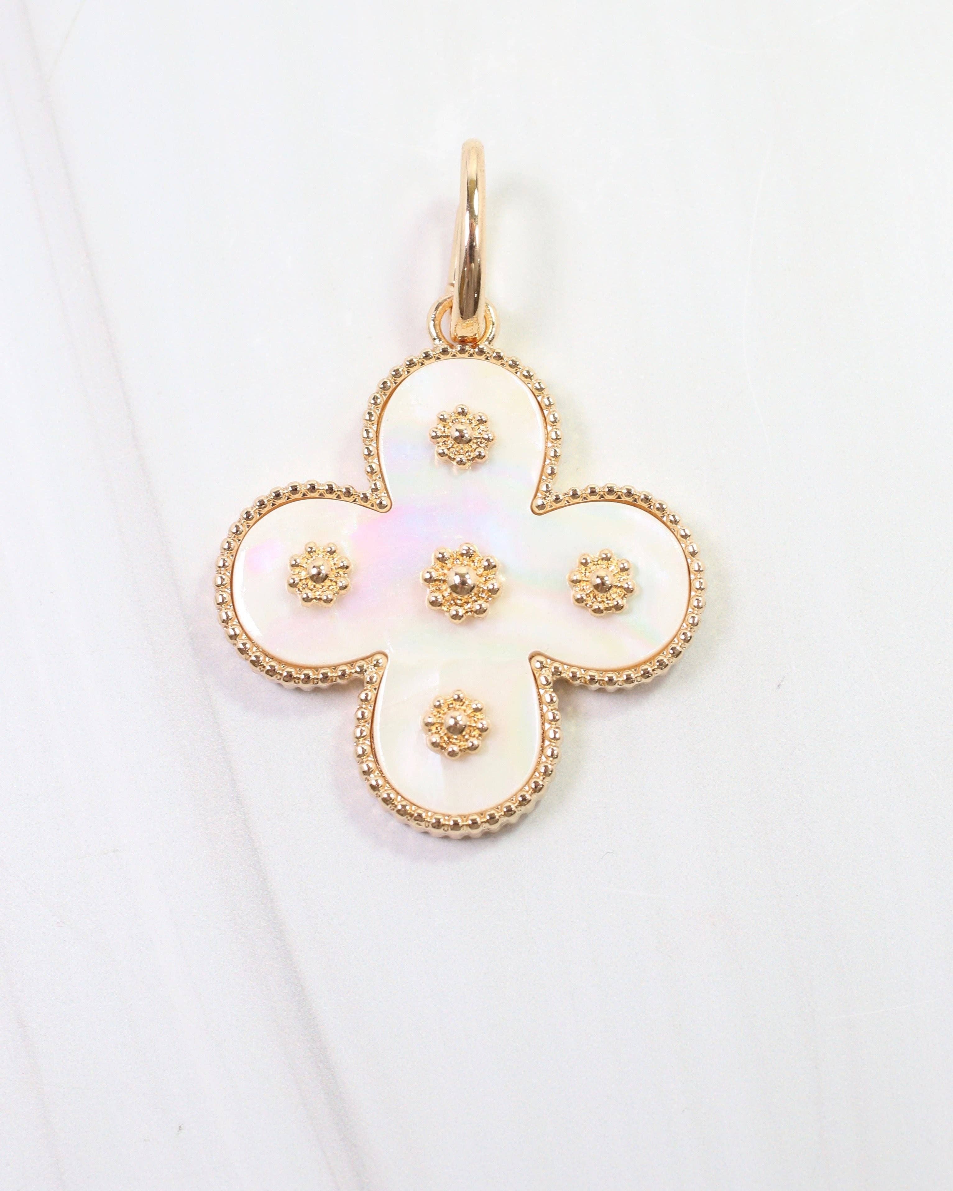 Joanie Clover Charm Mother Of Pearl