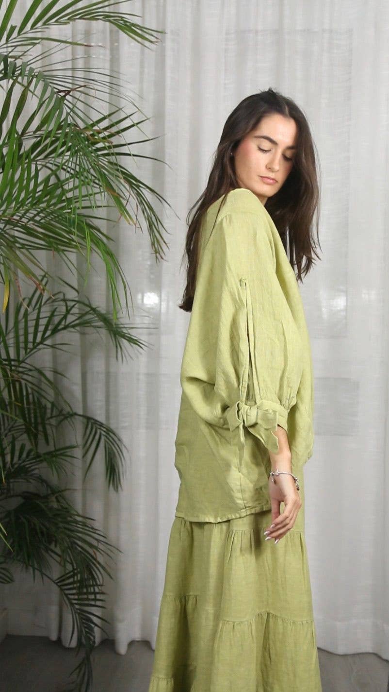 REF 11969 TIE SLEEVE BLOUSE