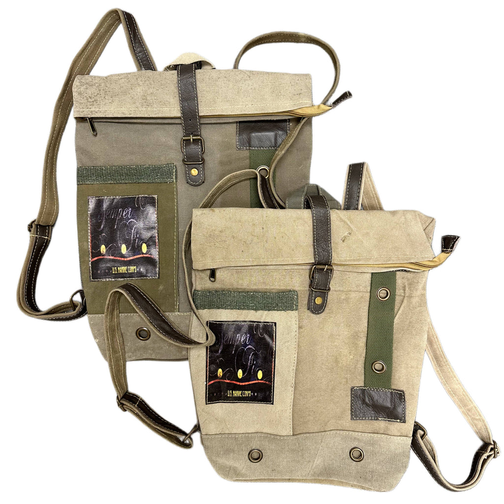 Recycled Military Tent Backpack - US MARINES