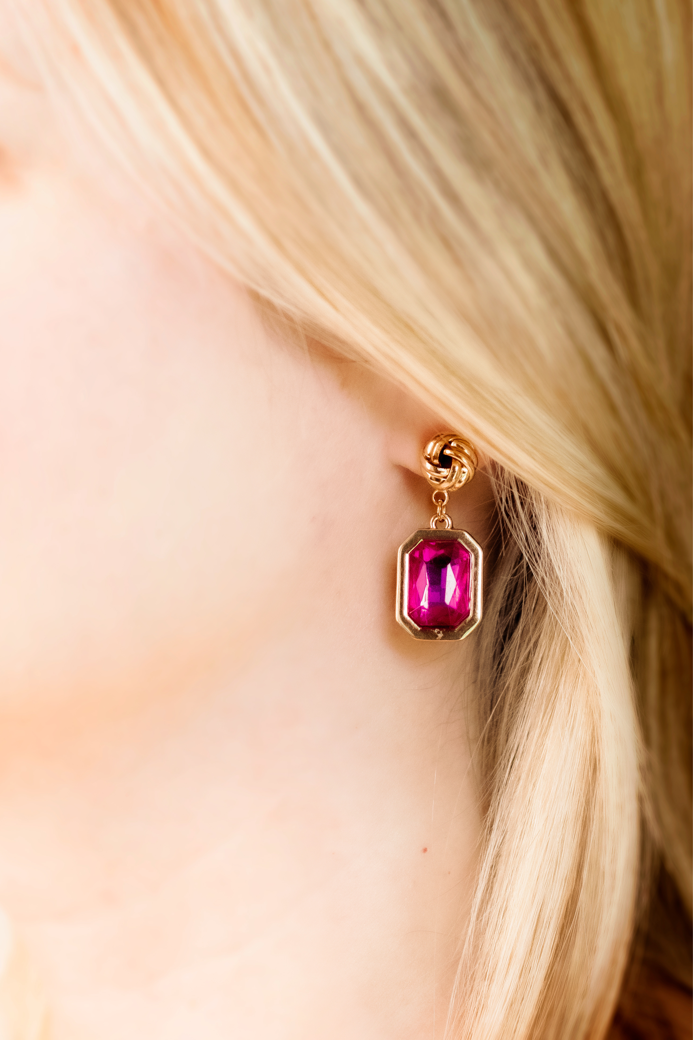 Gemstone Earrings - Pink (71616759)