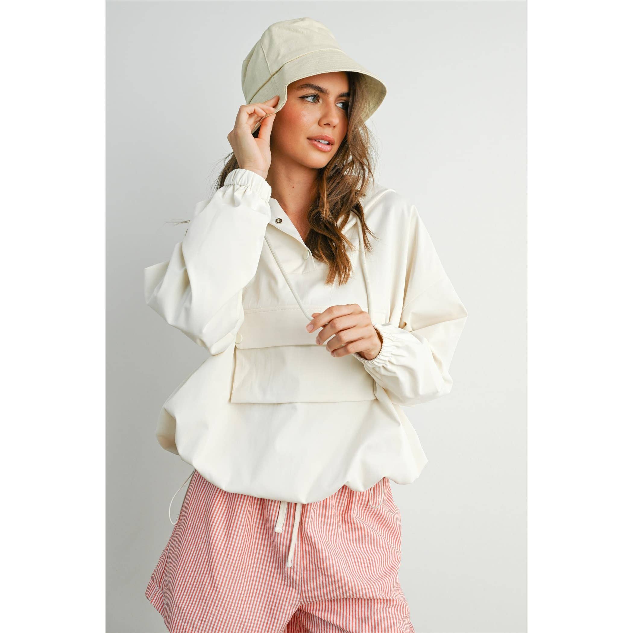 Hooded Pullover Long Sleeve Jacket - BMT7971