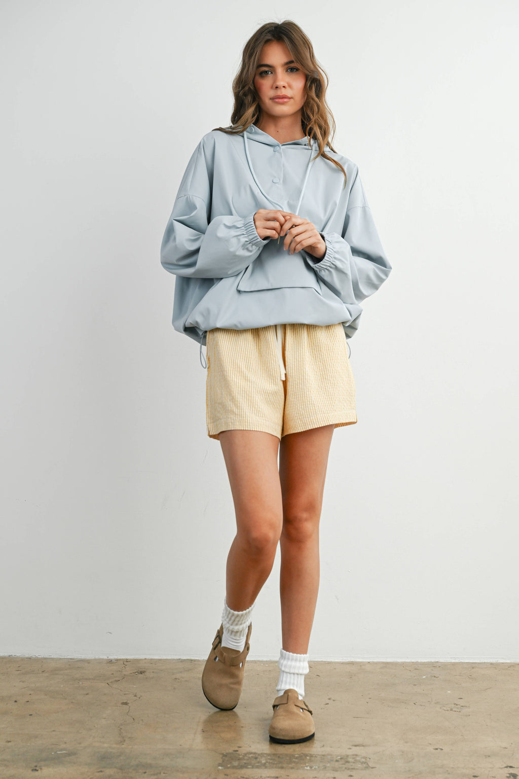 Hooded Pullover Long Sleeve Jacket - BMT7971