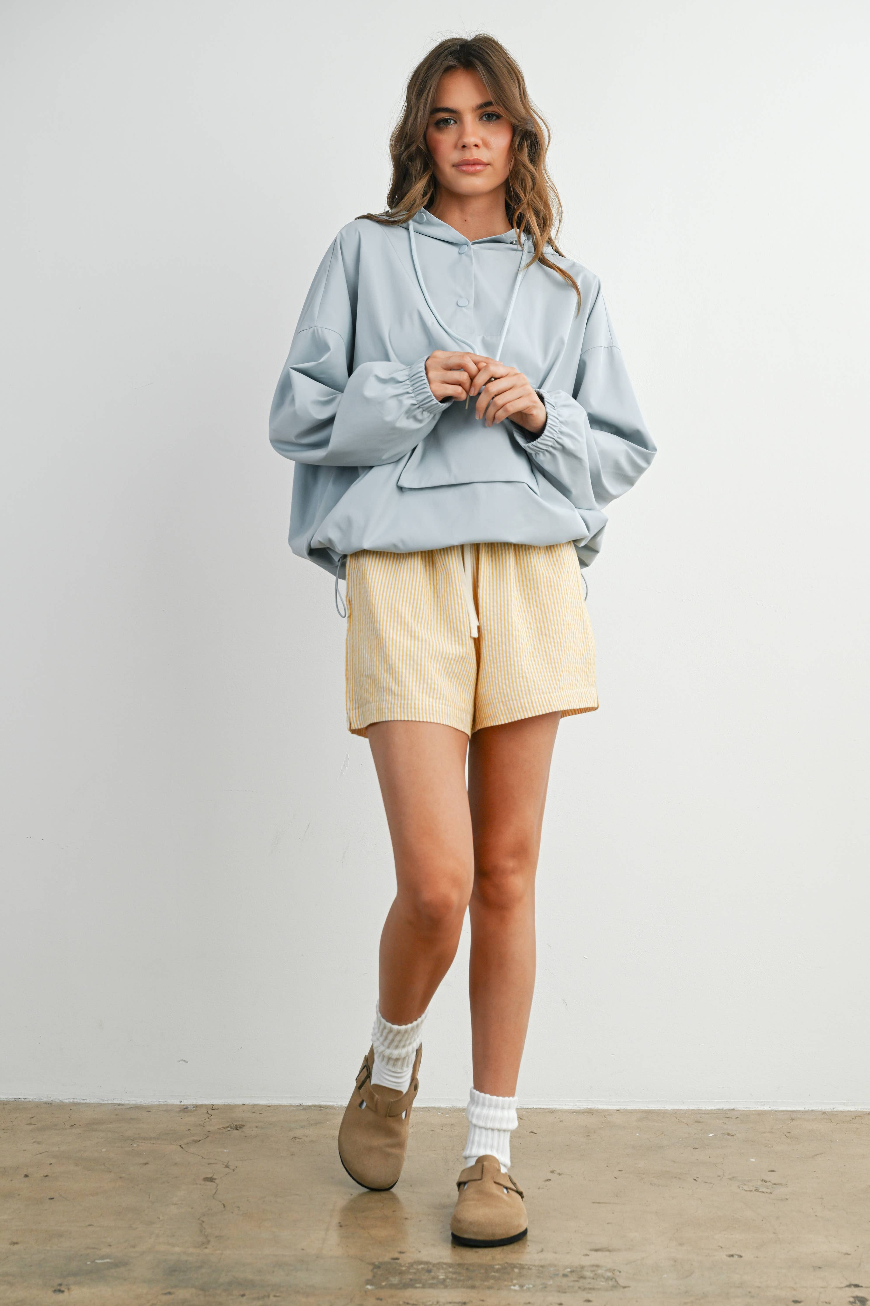 Hooded Pullover Long Sleeve Jacket - BMT7971
