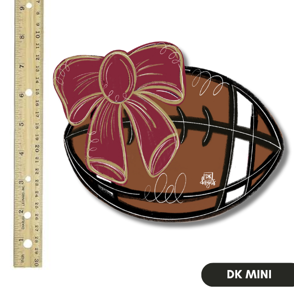 DK FB Bow Maroon and Gold Mini