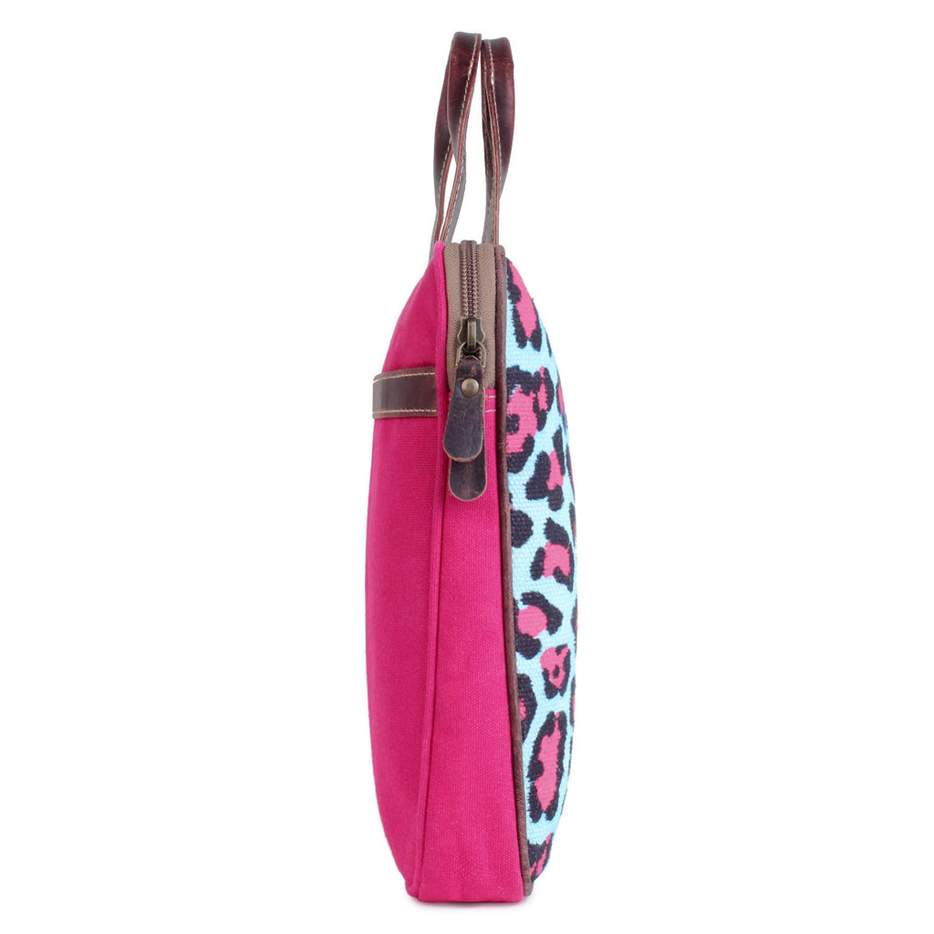 Women's Up-cycled Canvas & Leather Laptop Bag