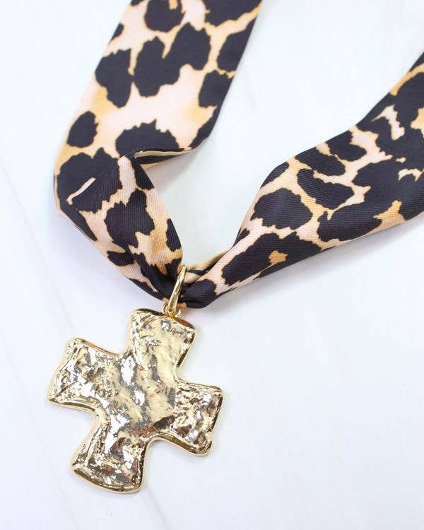 Hilda Hammered Small Cross Charm Gold