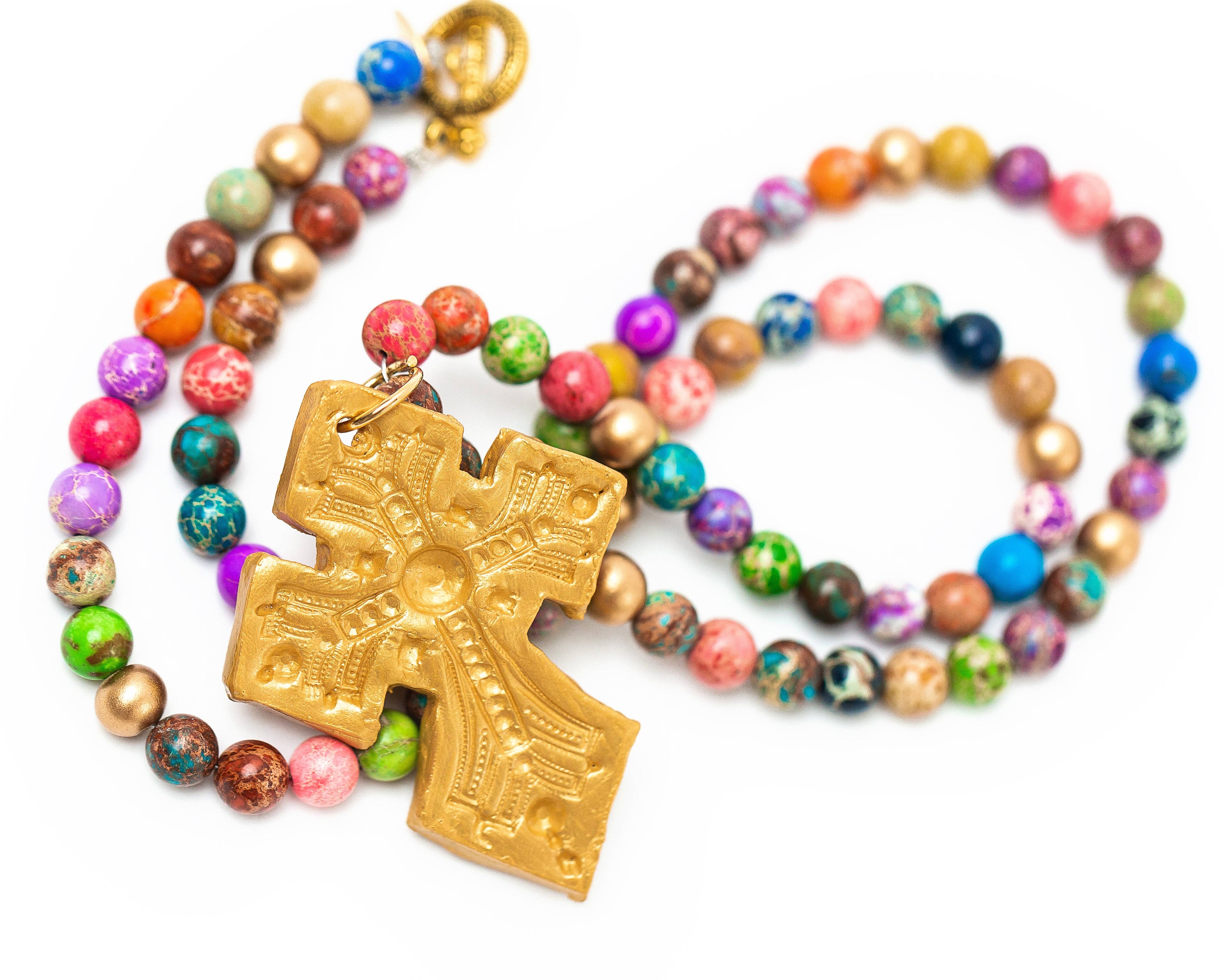 Multicolored Sea Jasper with Amy Cross