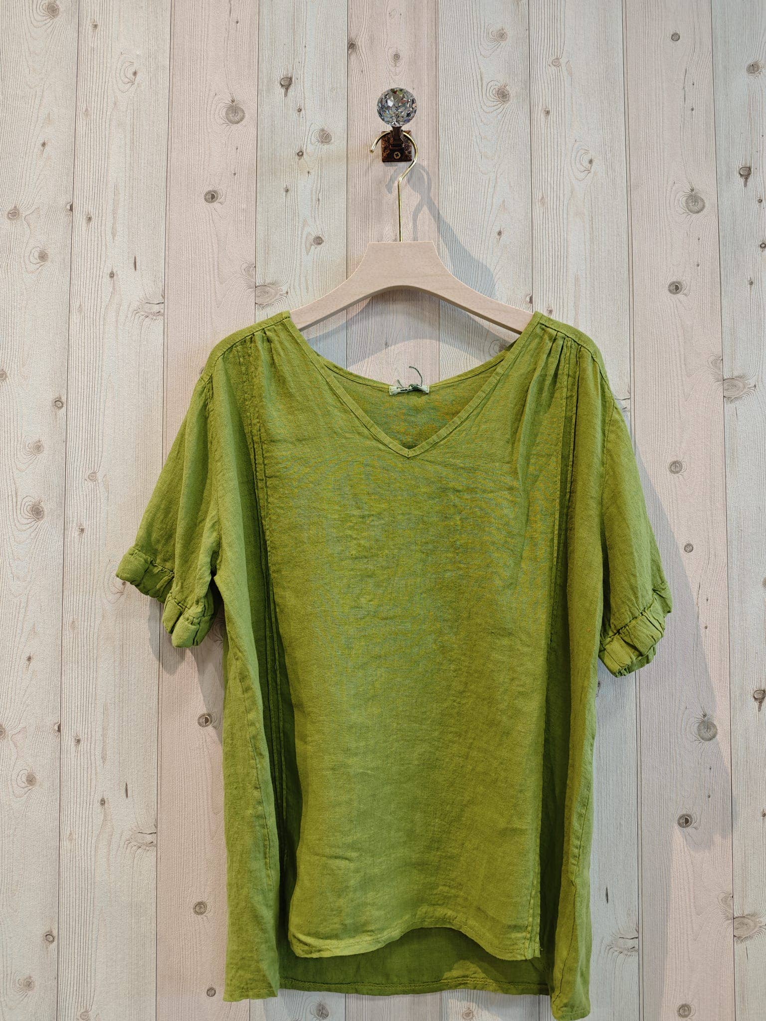 REF 17551 BLOUSE ELASTIC SLEEVE 100% LINEN