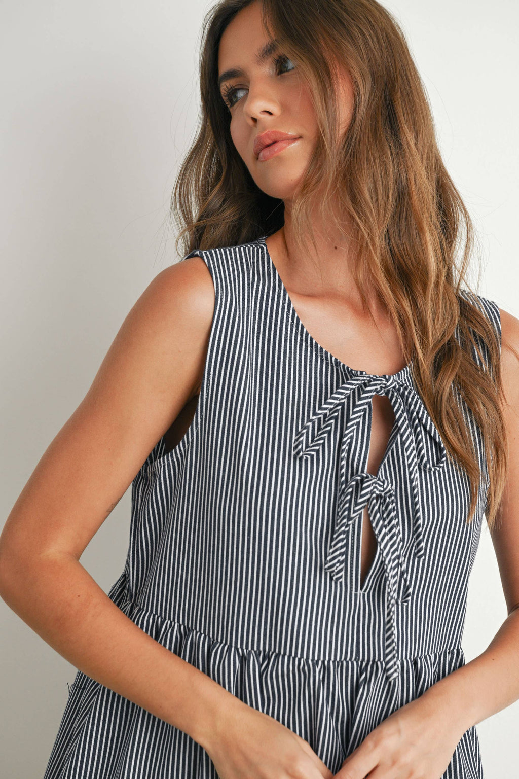 Mini Red Stripe Bowknot Dress - BMD7605