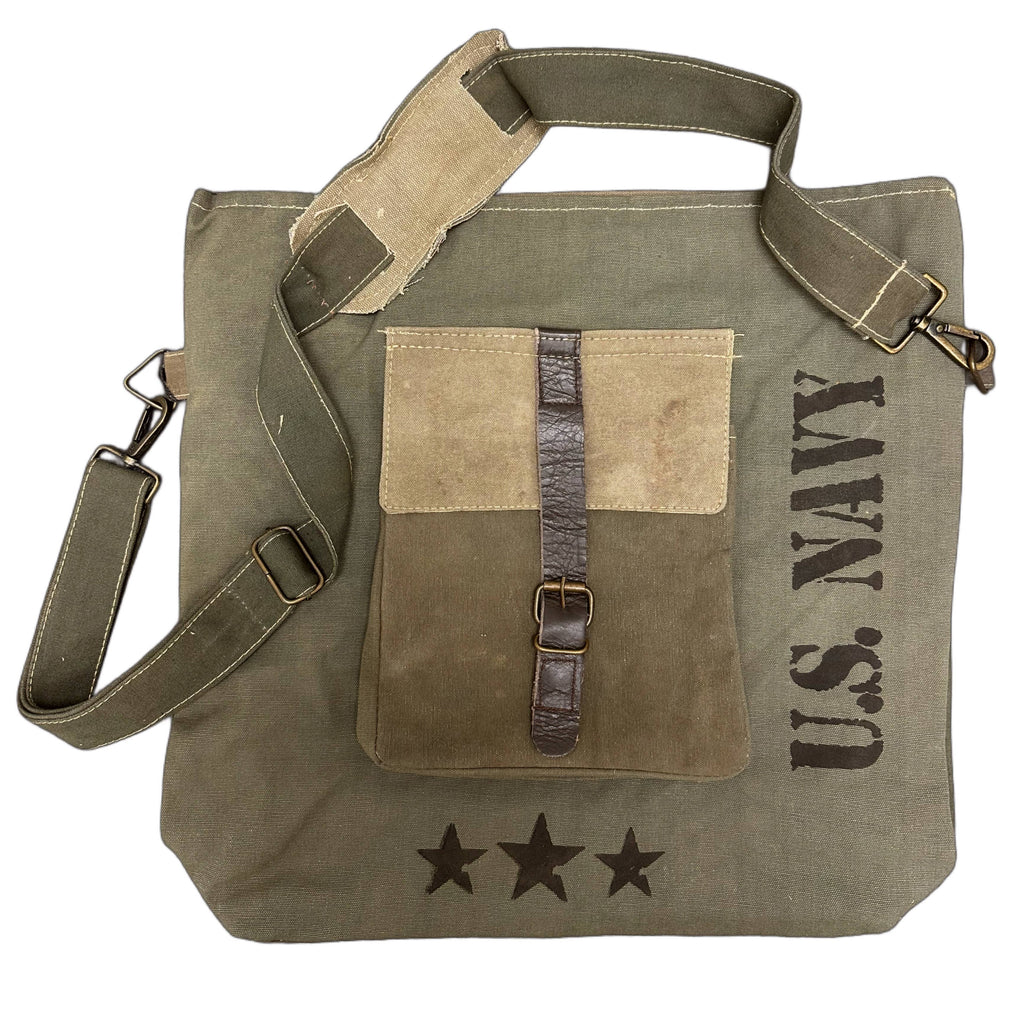 US Navy Unisex Recycled Military Tent Crossbody