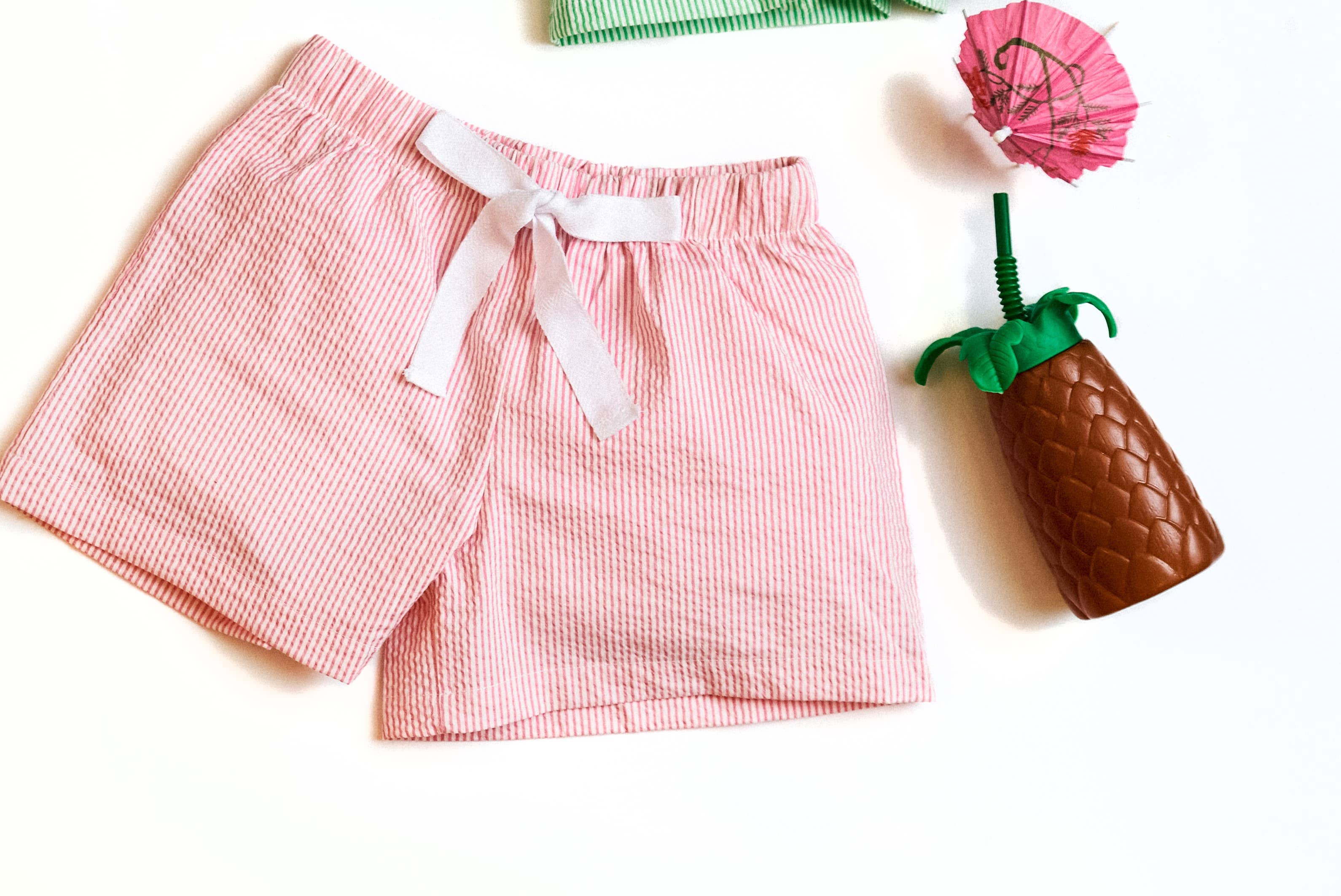 Seersucker Lounge Shorts Pink