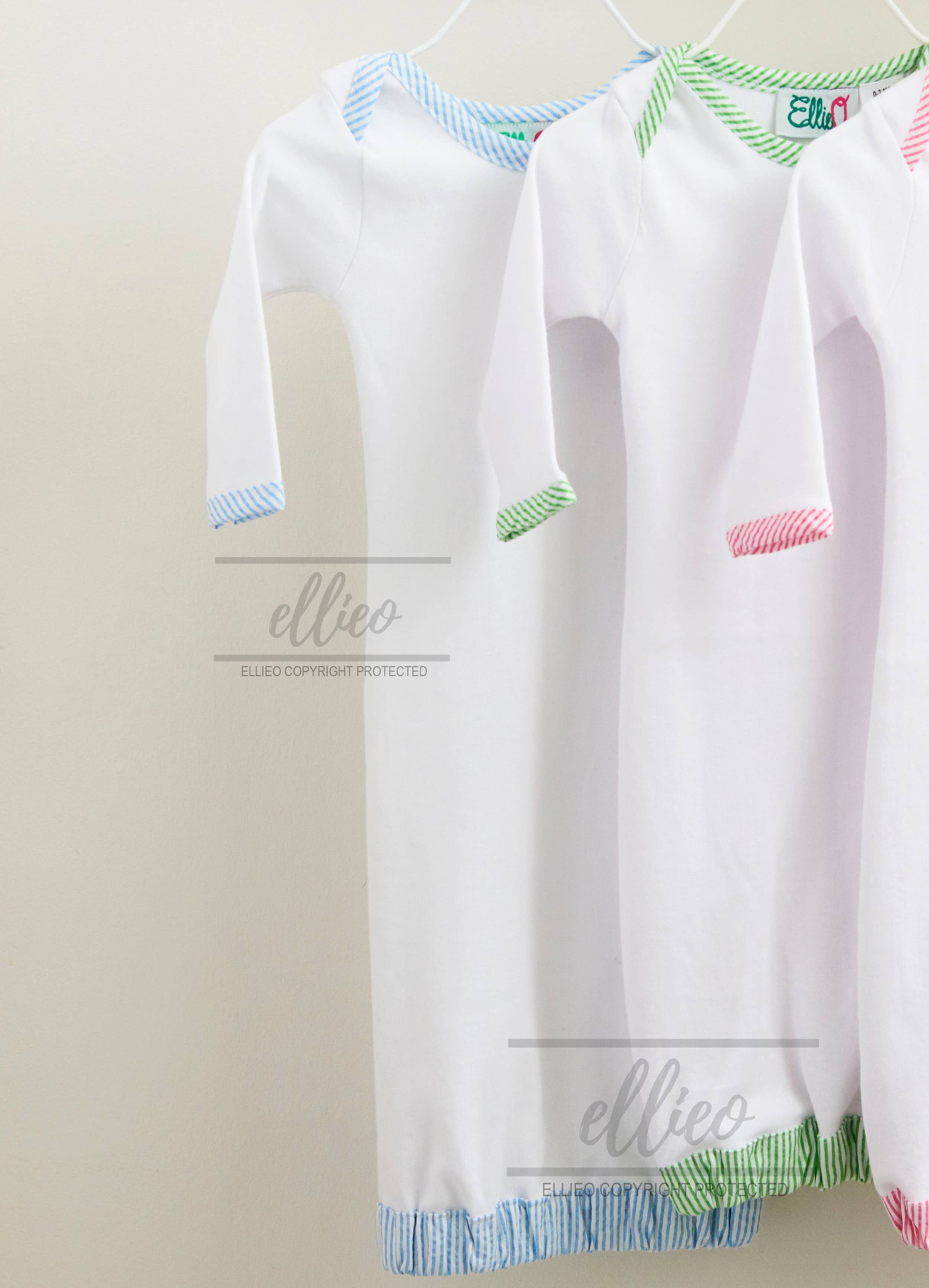 Seersucker Baby Infant Gown