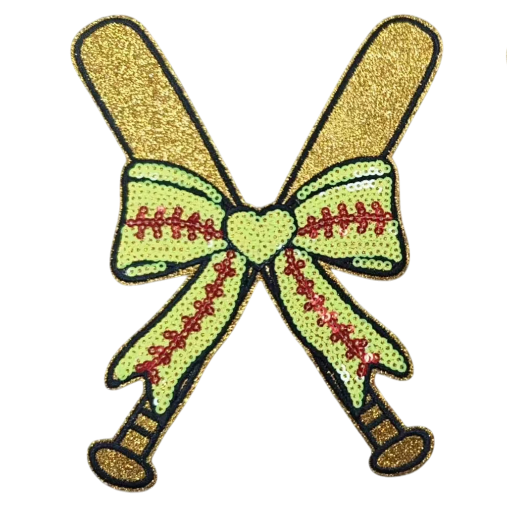 Glitter Baseball/Softball Bows (Set of 2)....Patches Only
