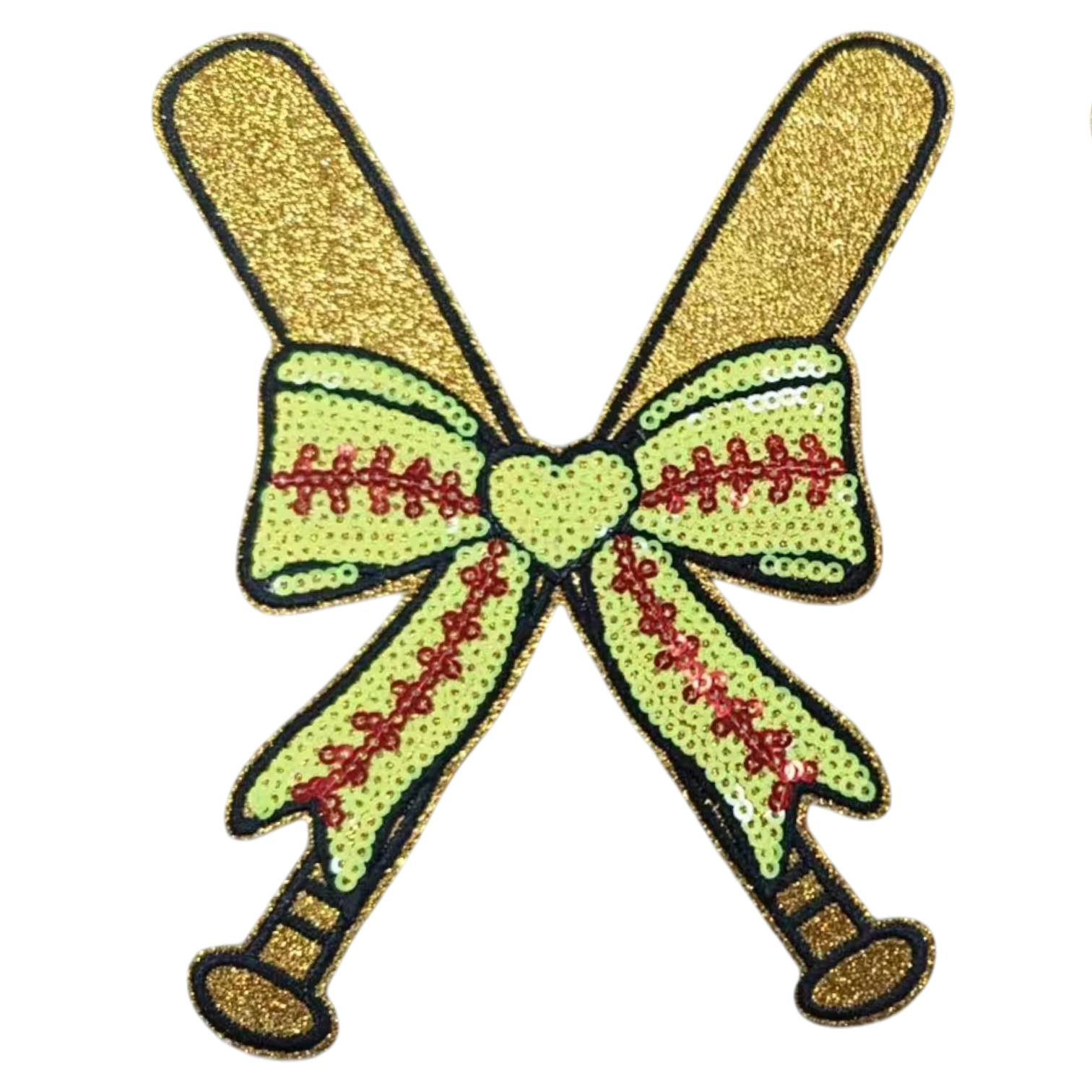 Glitter Baseball/Softball Bows (Set of 2)....Patches Only
