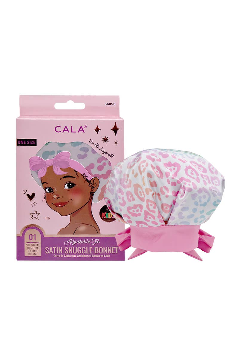 CALA 66056 Rainbow Leopard Kids Saint Snuggle Bonnet - 6pc