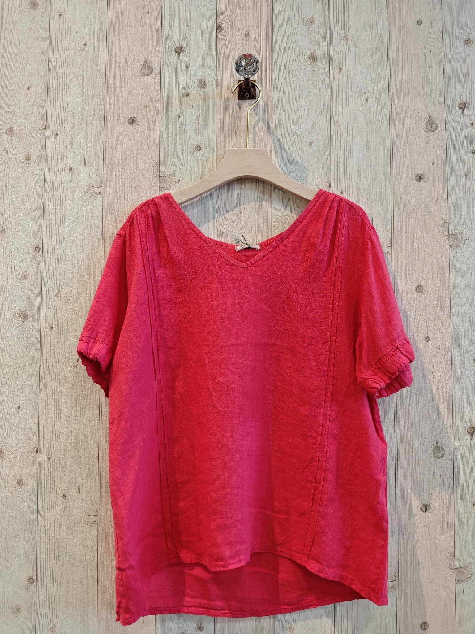 REF 17551 BLOUSE ELASTIC SLEEVE 100% LINEN