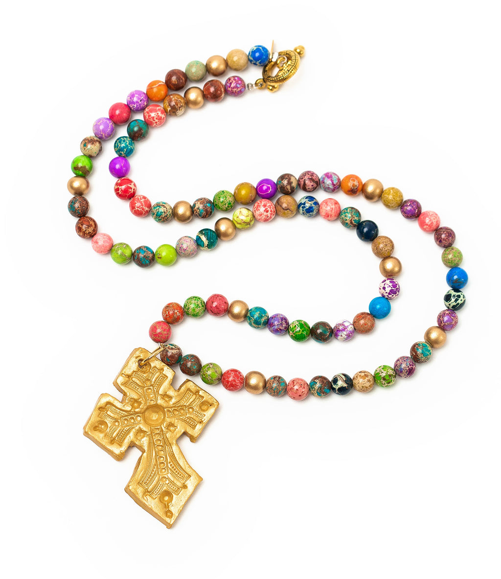 Multicolored Sea Jasper with Amy Cross