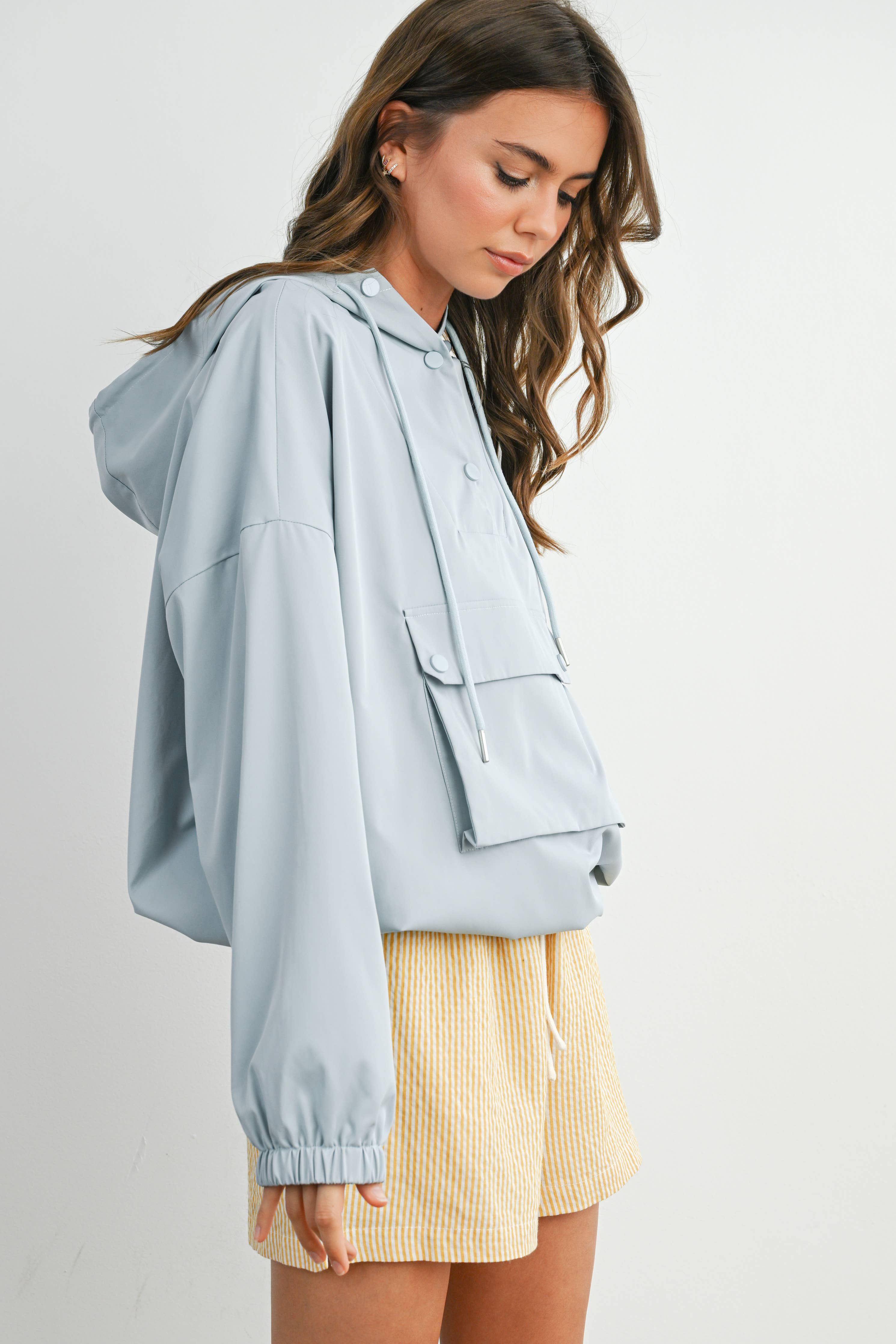 Hooded Pullover Long Sleeve Jacket - BMT7971