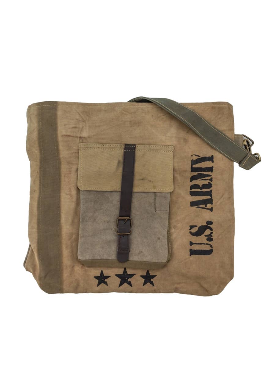 US Army Unisex Recycled Military Tent Crossbody