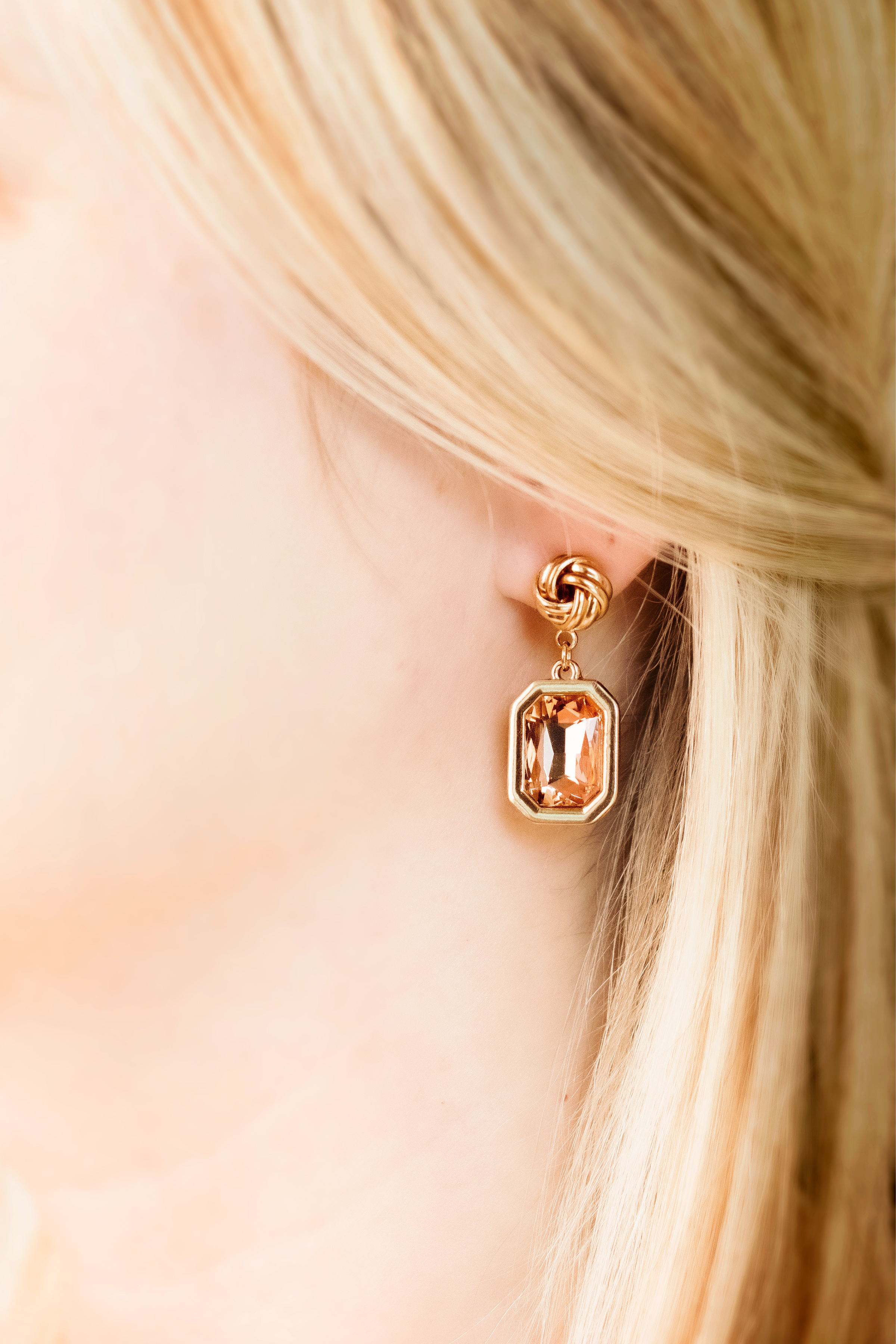 Gemstone Earrings - Peach (70666487)