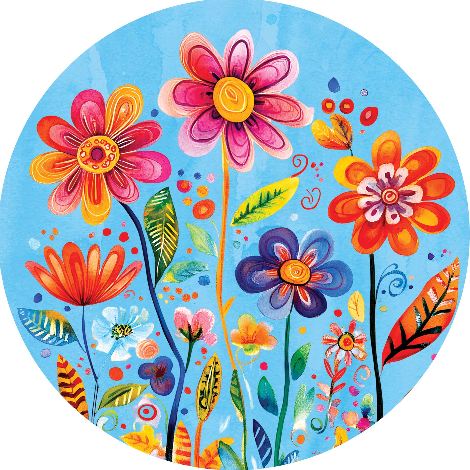 Accent Magnet-Funky Flowers