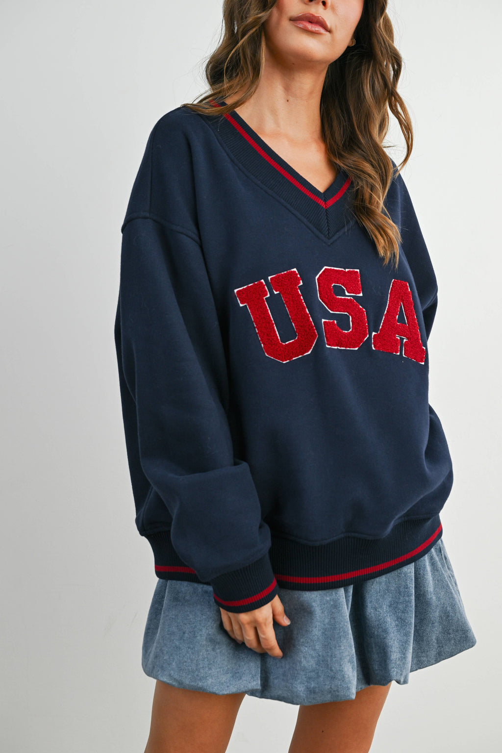 Crew Neck Graphic Long Sleeve Top - BMT7829