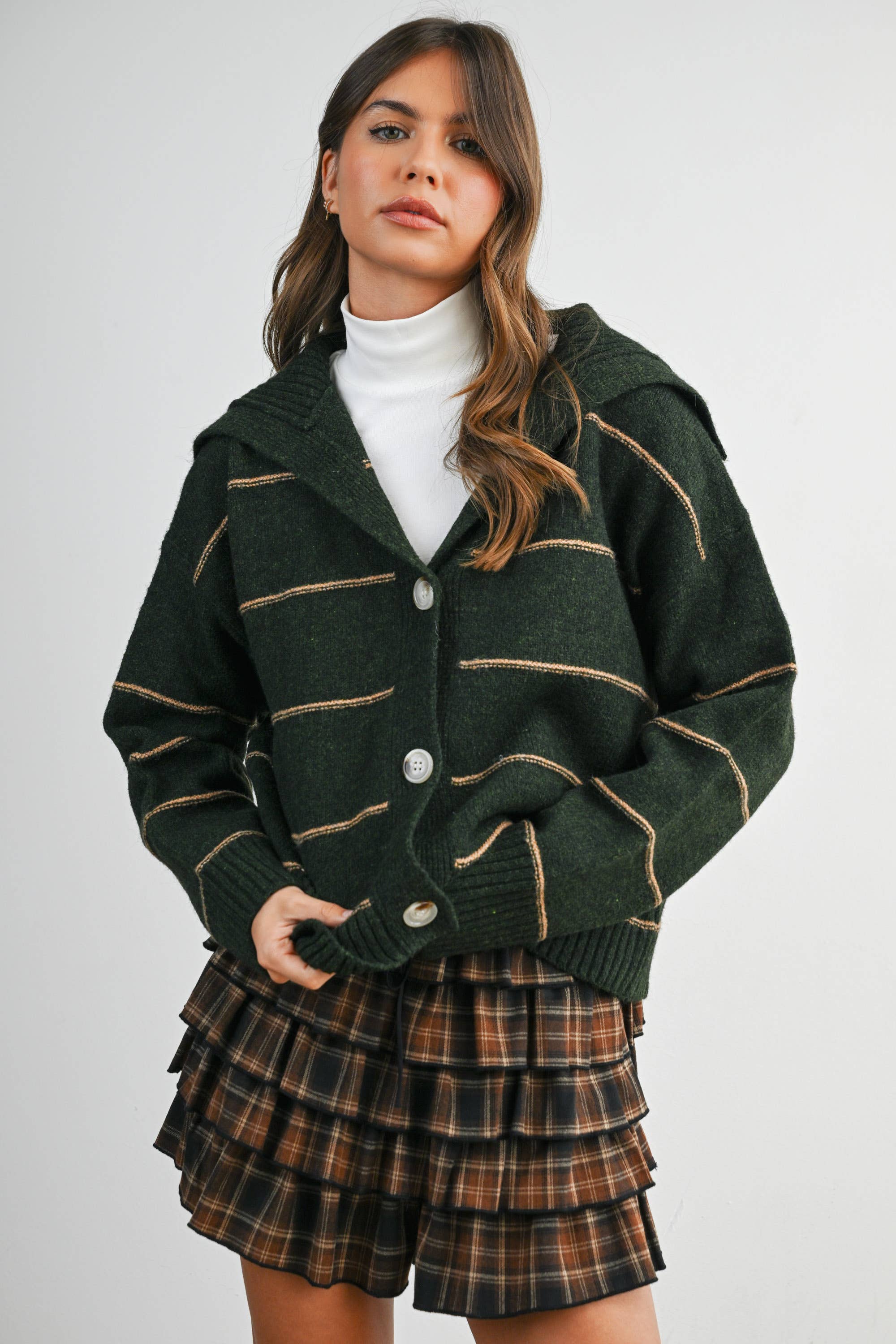 Plaid Tiered Ruffle Mini Skirt - BMP8000