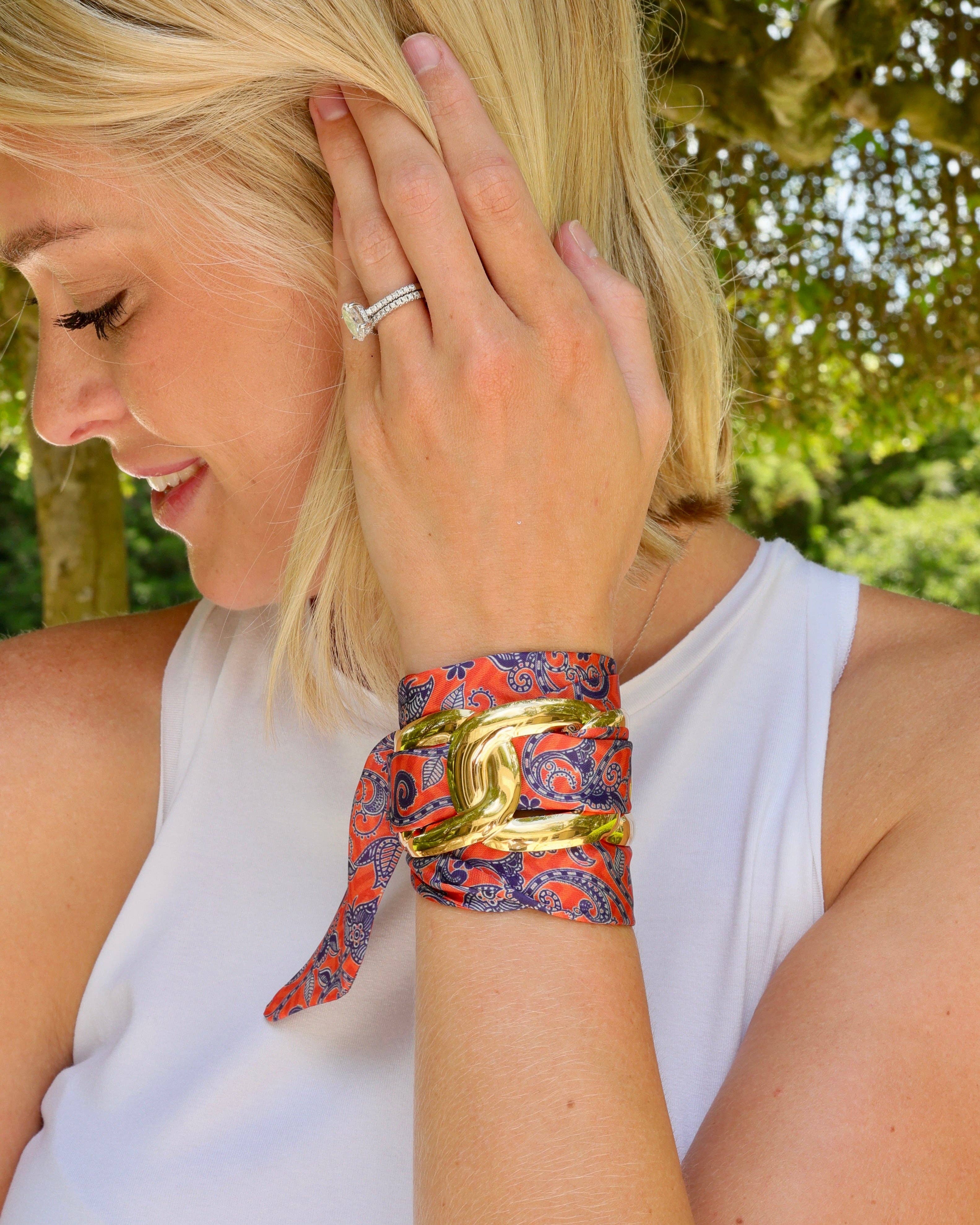 Serafina Scarf Bracelet Blue Orange