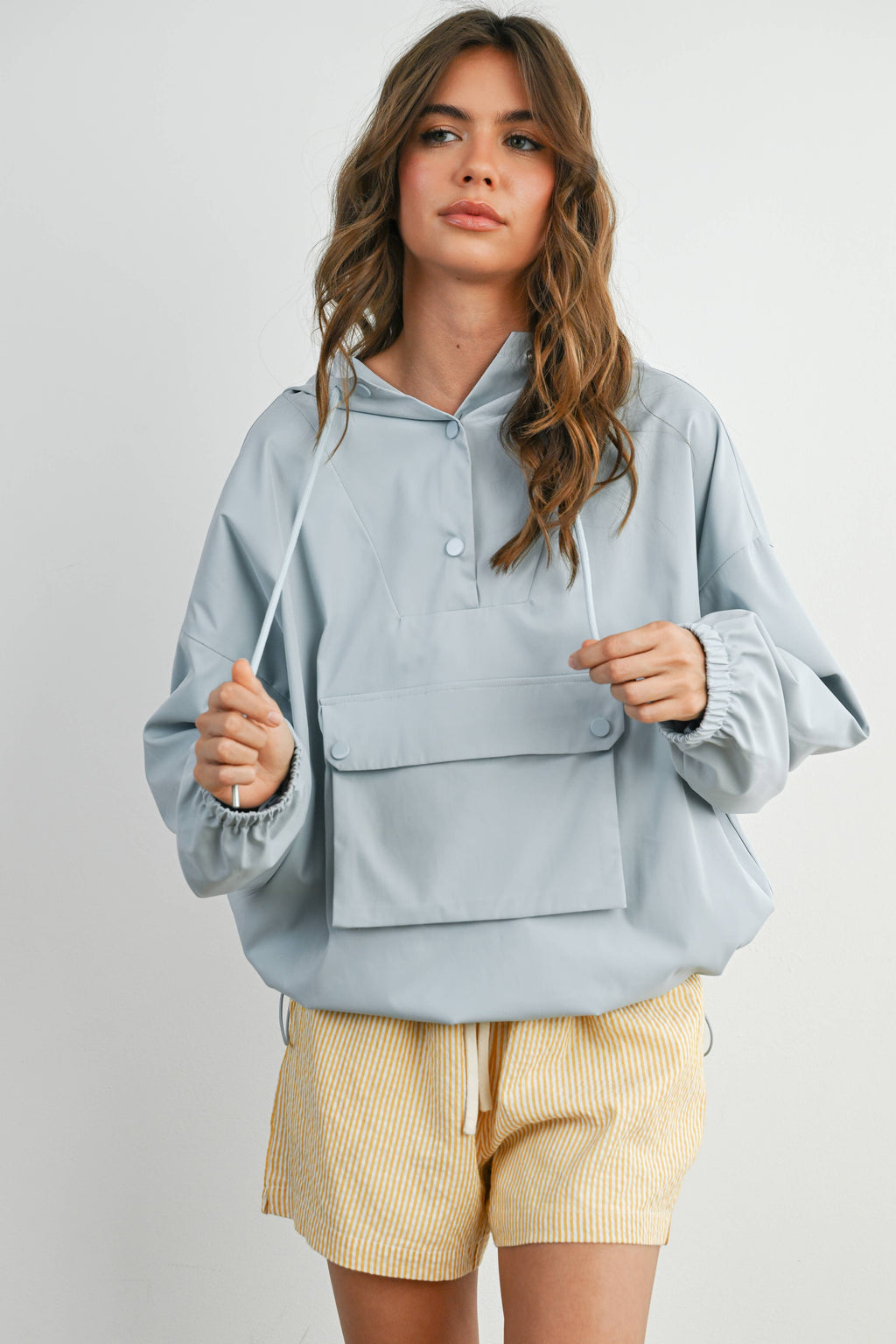 Hooded Pullover Long Sleeve Jacket - BMT7971