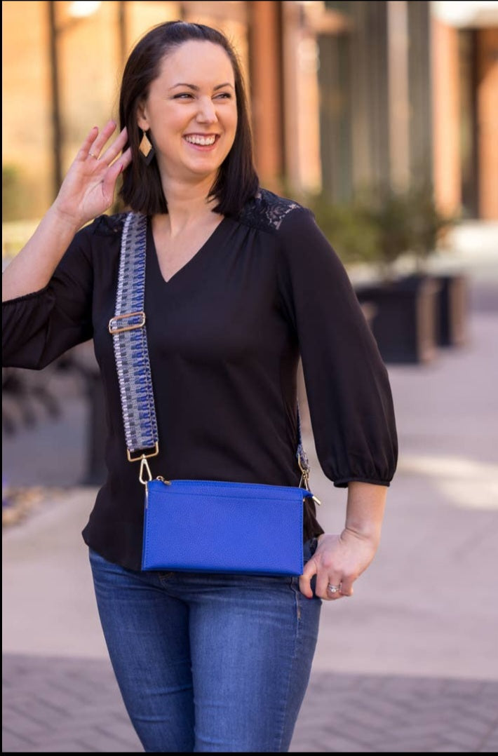 Abby 4-in-1 Handbag, Cobalt Blue with Guitar Strap