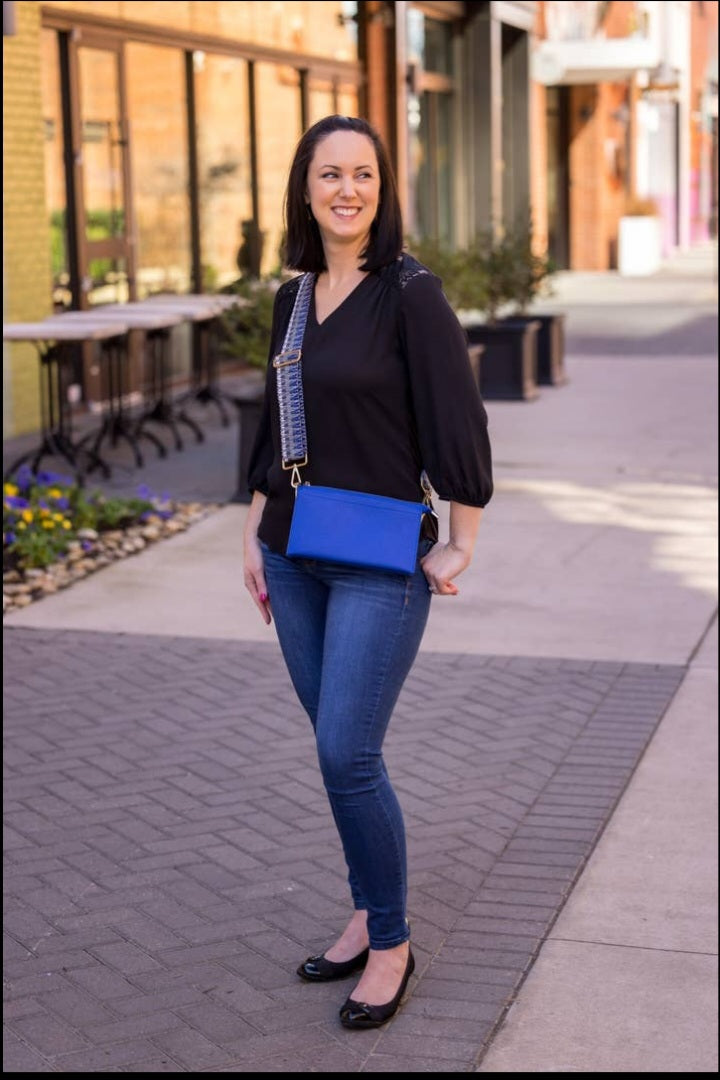 Abby 4-in-1 Handbag, Cobalt Blue with Guitar Strap