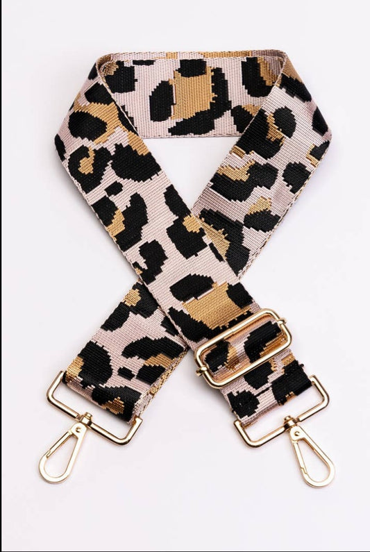 Guitar Strap, Leopard Blush Pink