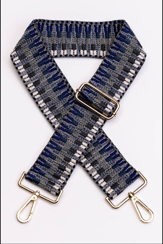 Guitar Strap, Multi-color Blue Woven