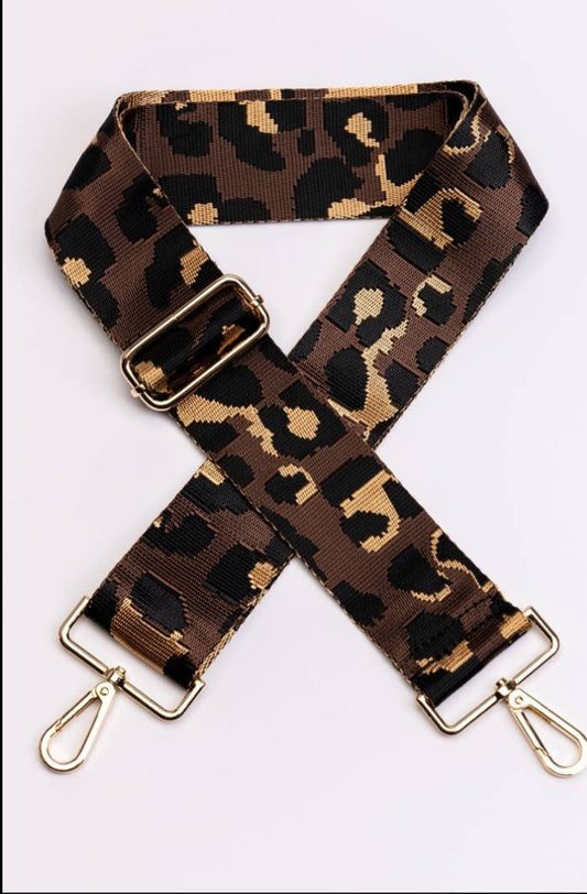 Guitar Strap, Dark Gray Leopard