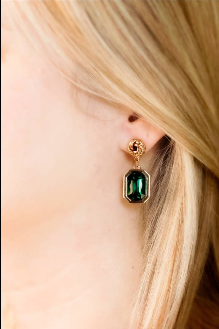 Gemstone Earrings, Emerald