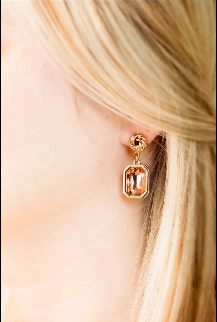 Gemstone Earrings, Peach