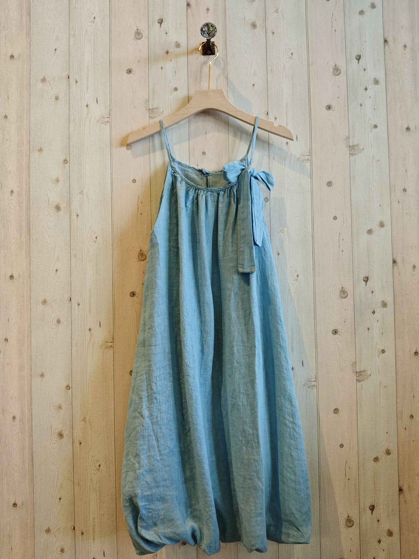 REF 72313 STRAP DRESS BALLOON 100% LINEN