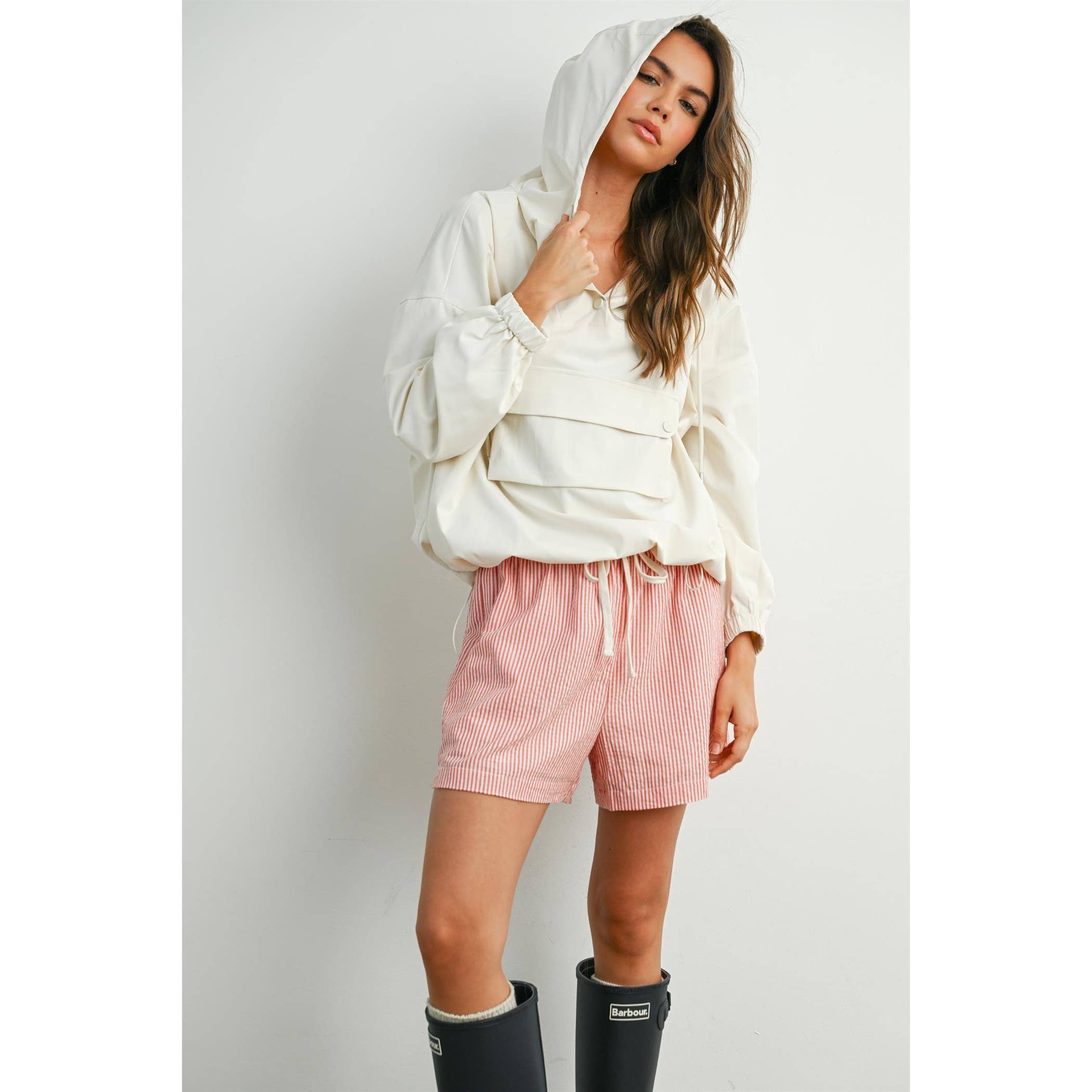 Hooded Pullover Long Sleeve Jacket - BMT7971