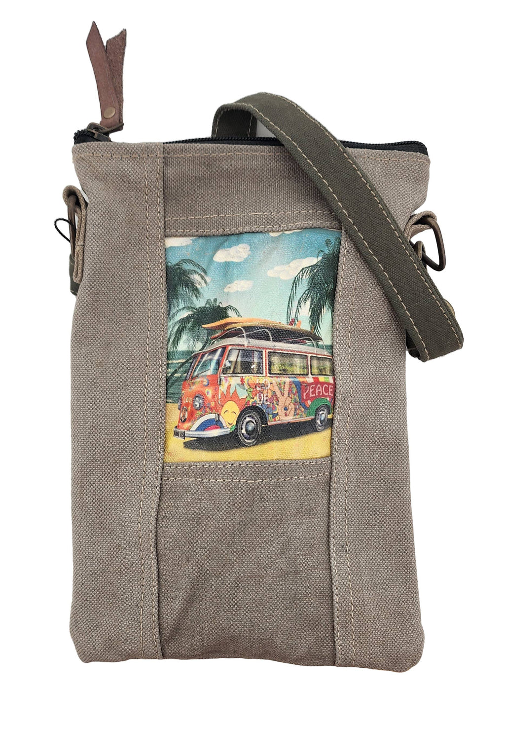 Beach Bus Recycled Tent Small Crossbody
