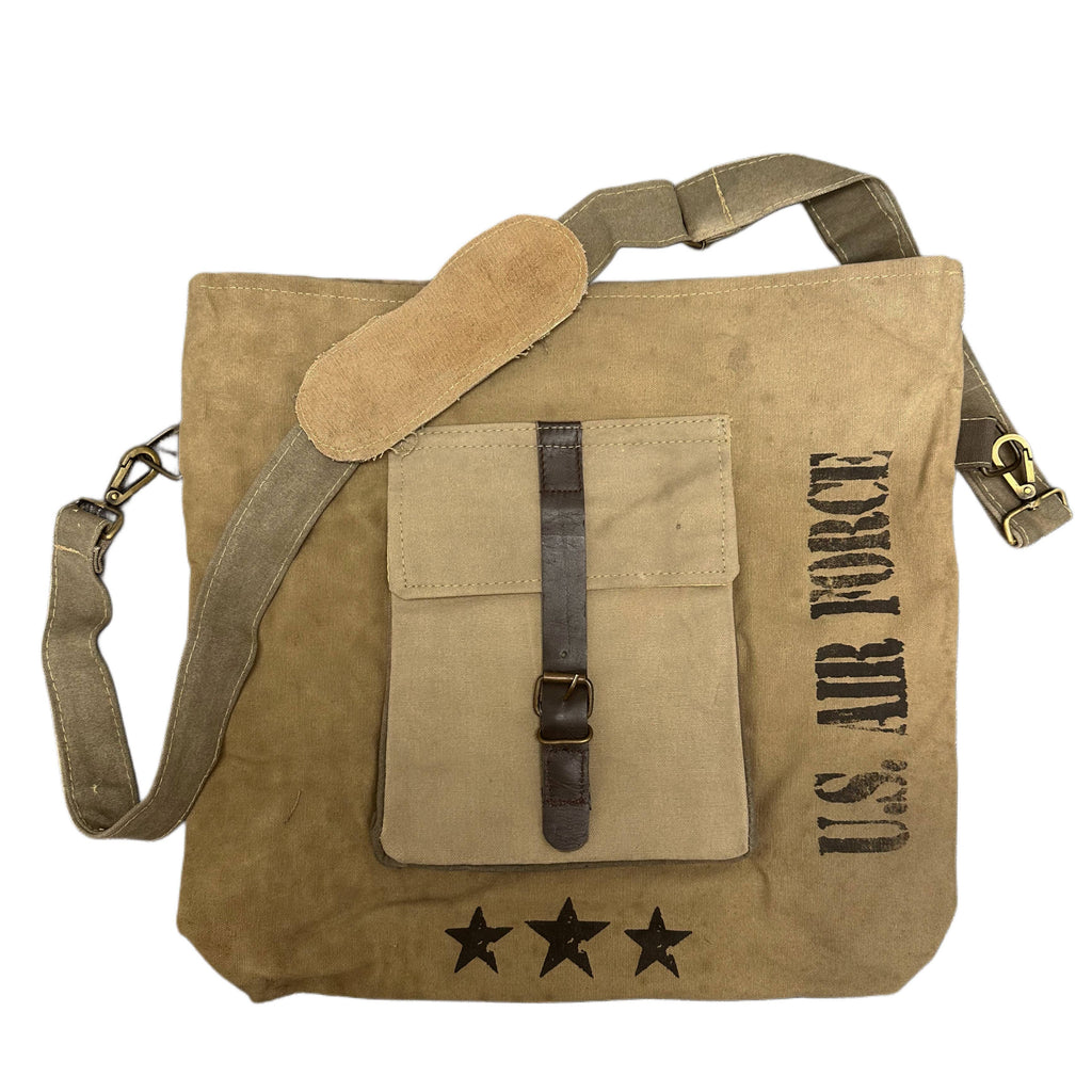US Air Force Unisex Recycled Military Tent Crossbody