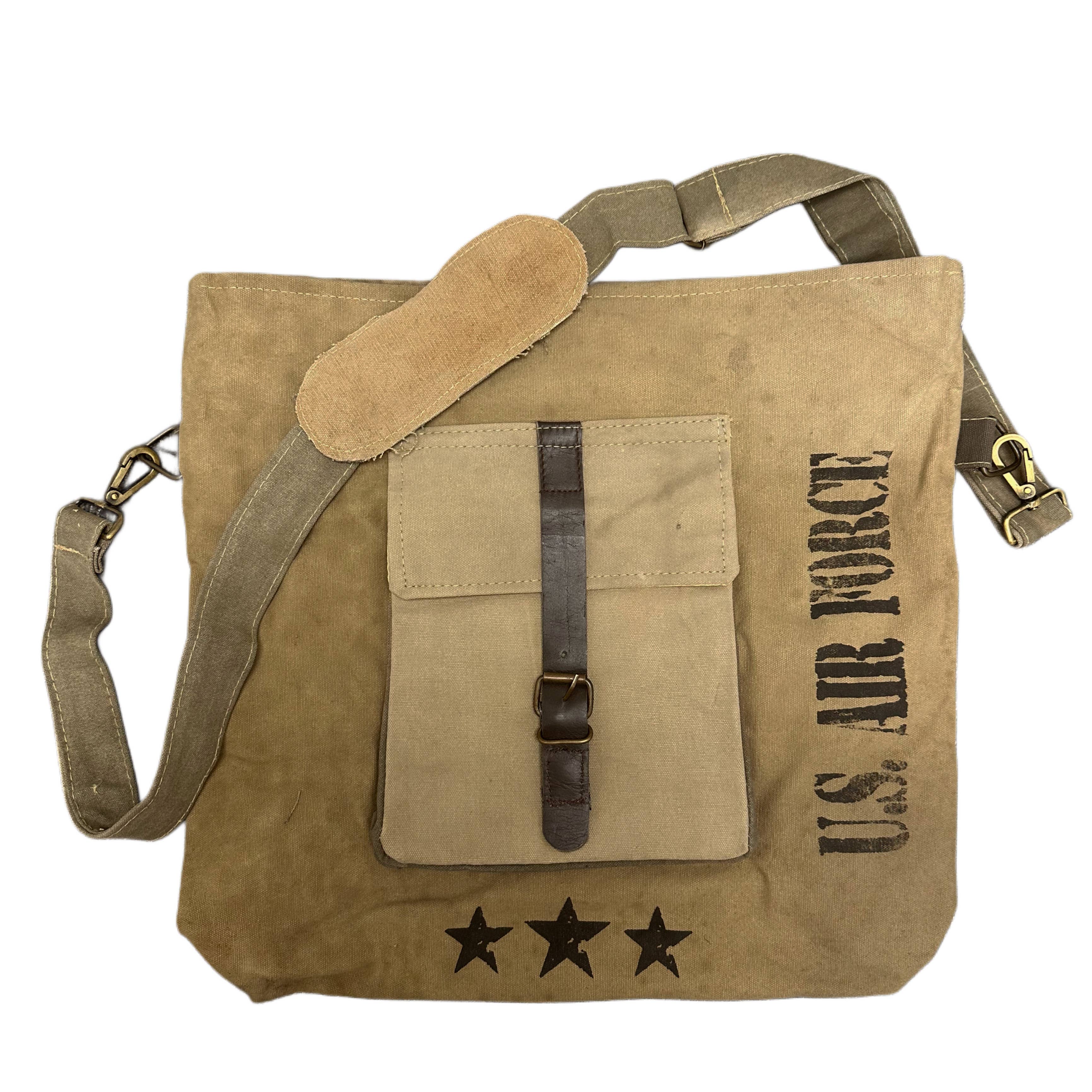 US Air Force Unisex Recycled Military Tent Crossbody