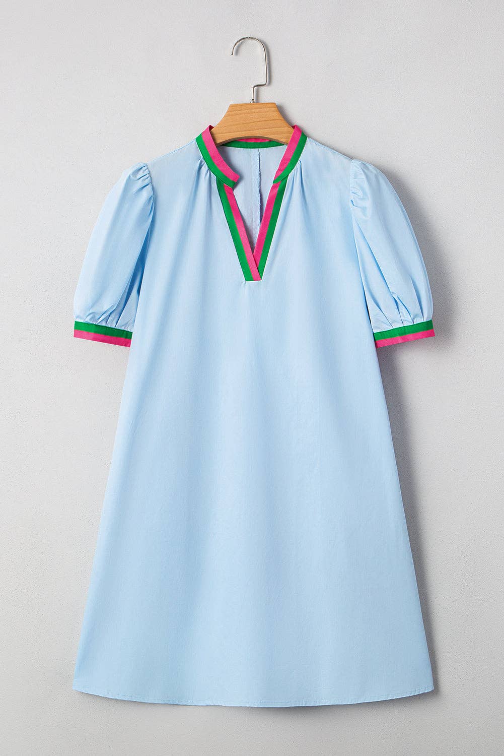 Stripe Puff Sleeve Summer Mini Dress