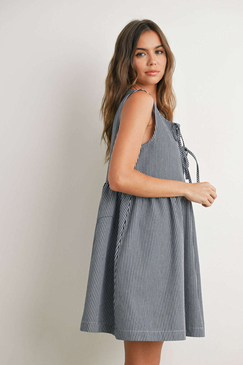 Mini Red Stripe Bowknot Dress - BMD7605
