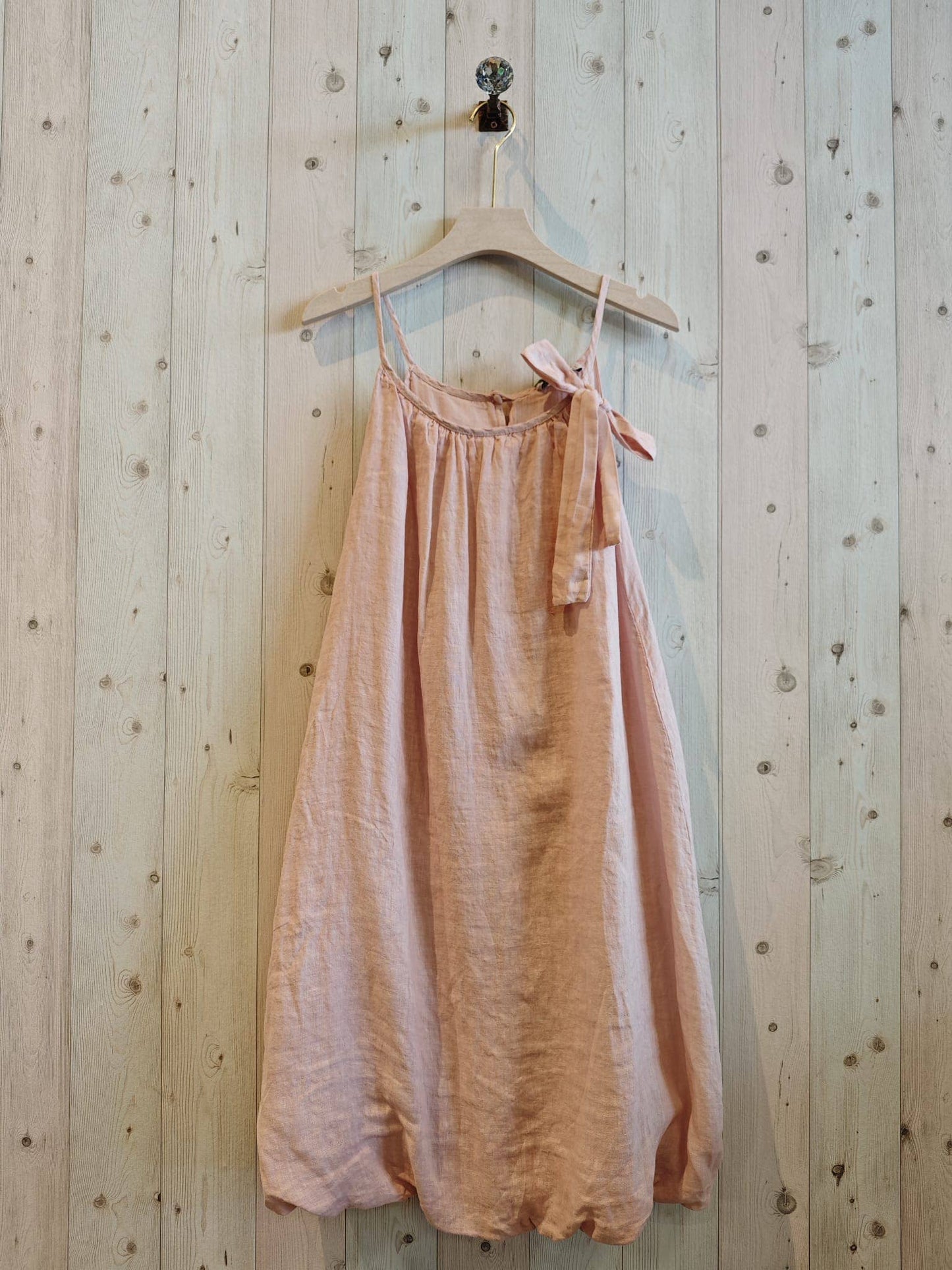 REF 72313 STRAP DRESS BALLOON 100% LINEN