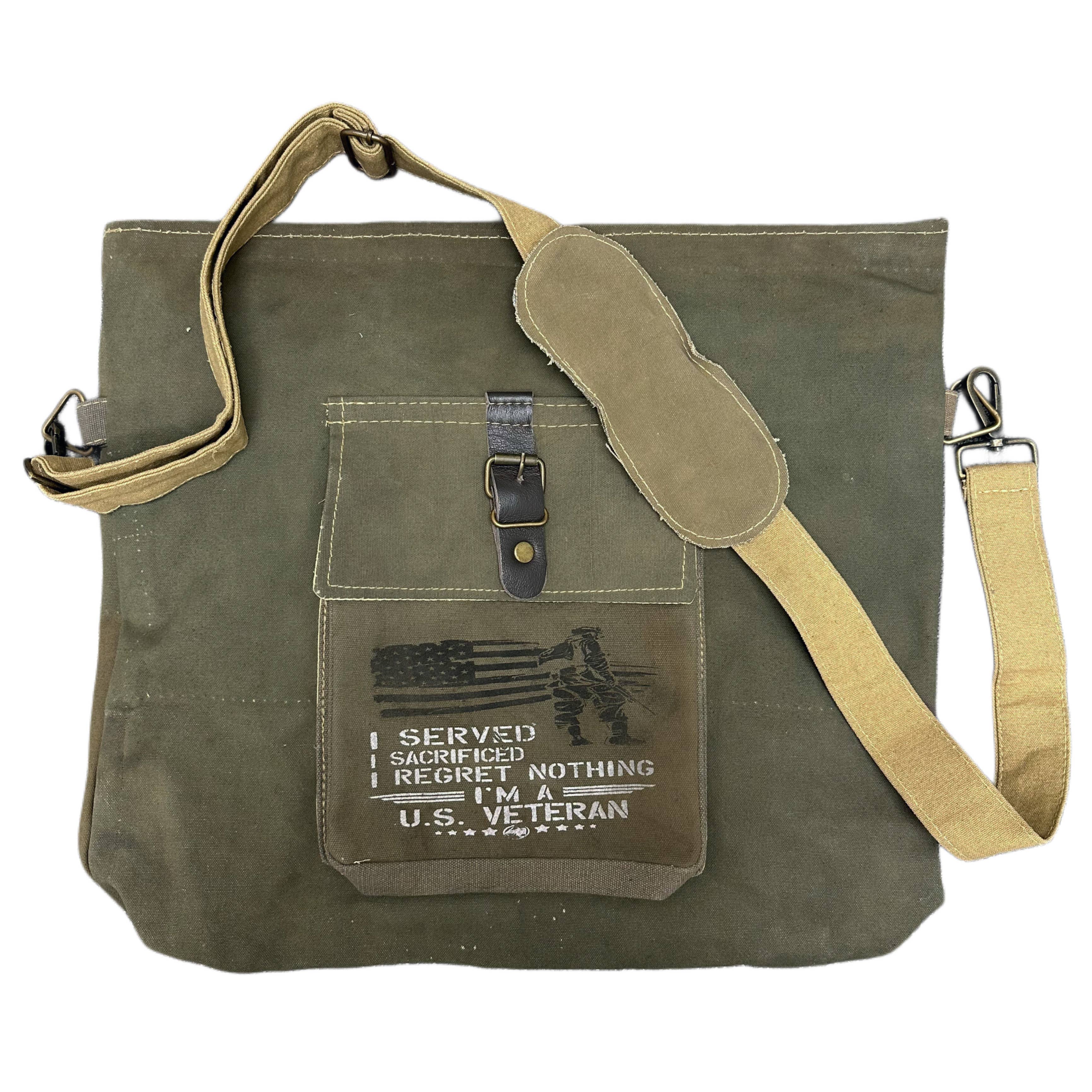 US Veteran Unisex Recycled Military Tent Crossbody
