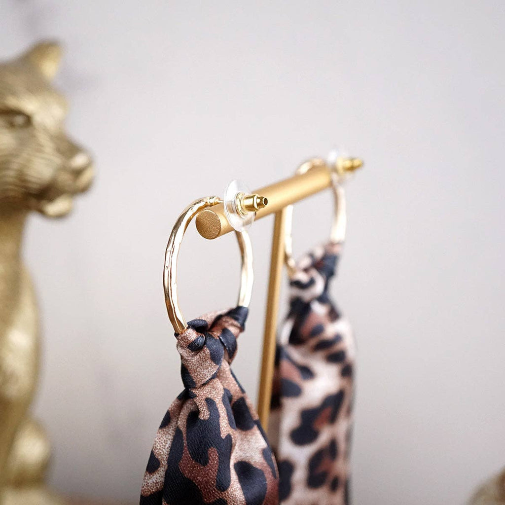 Wild Whimsy – Statement Fabric Tie Hoop Earrings